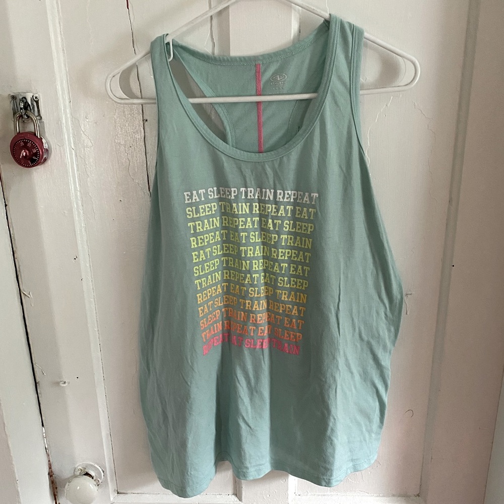 Large workout shirt.